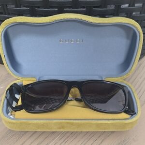 Gucci Black Sunglasses with Yellow Case